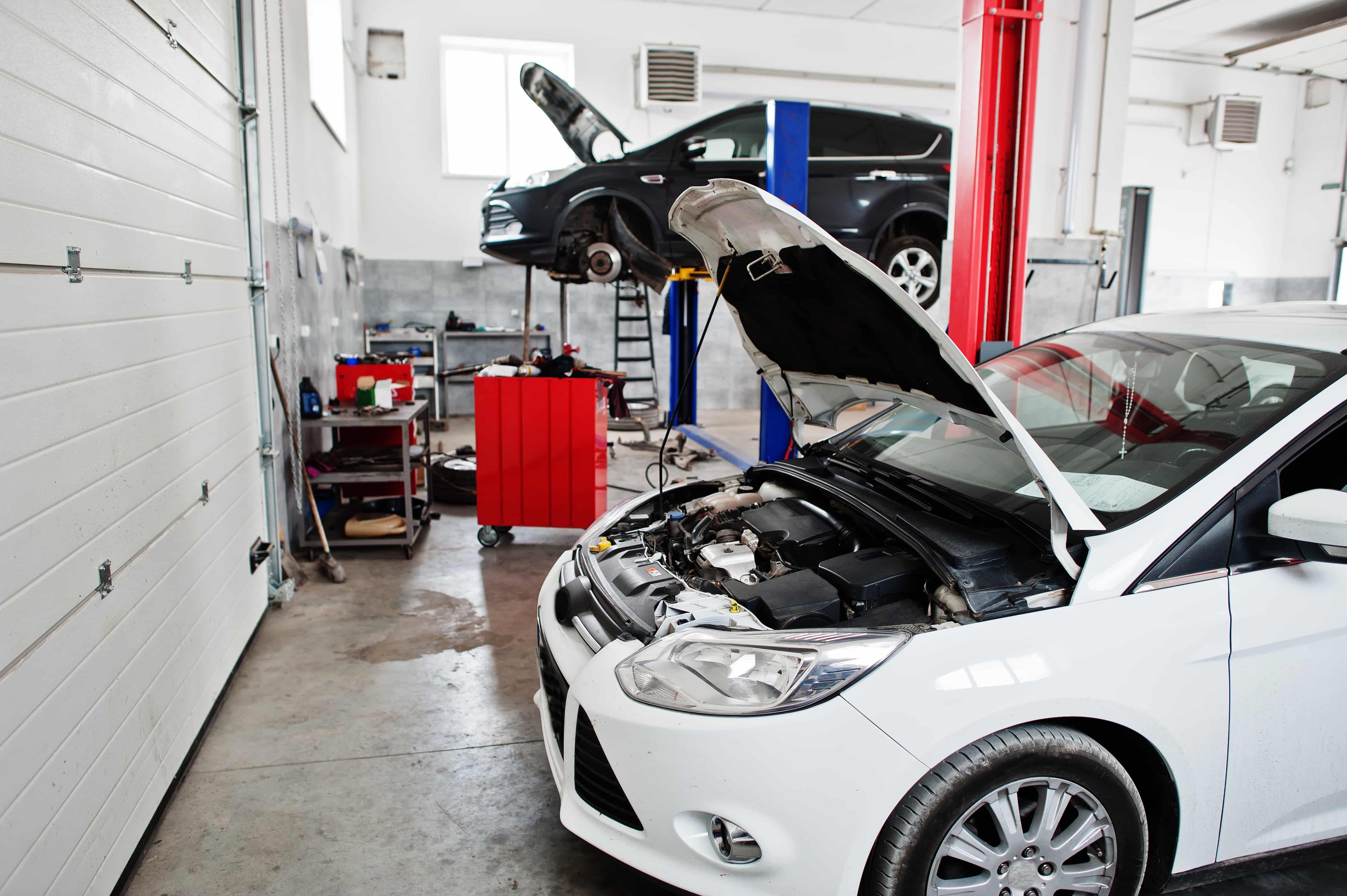 Professional car repair facility in Mill Park - Multiple vehicles on hoists for comprehensive servicing and repairs